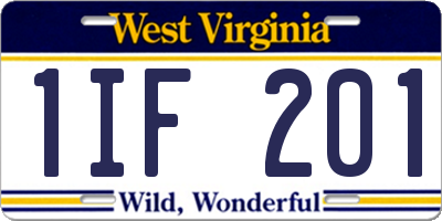 WV license plate 1IF201