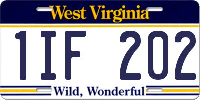 WV license plate 1IF202