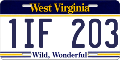 WV license plate 1IF203