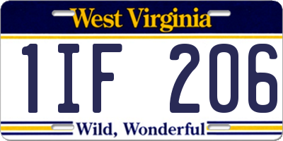 WV license plate 1IF206
