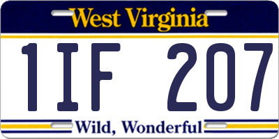 WV license plate 1IF207