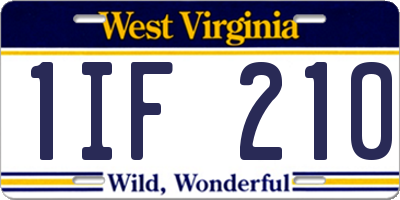 WV license plate 1IF210