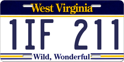 WV license plate 1IF211