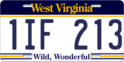 WV license plate 1IF213