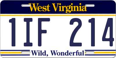 WV license plate 1IF214
