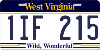 WV license plate 1IF215