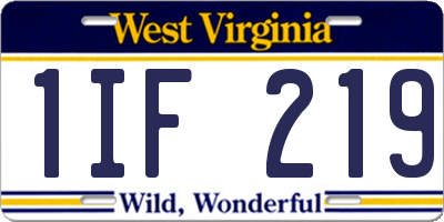 WV license plate 1IF219