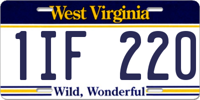 WV license plate 1IF220