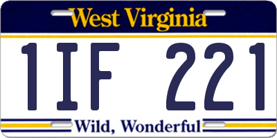 WV license plate 1IF221