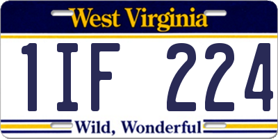 WV license plate 1IF224