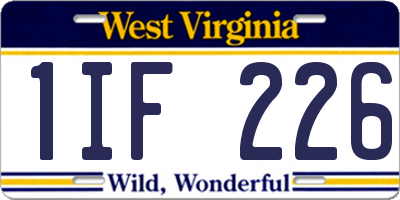 WV license plate 1IF226