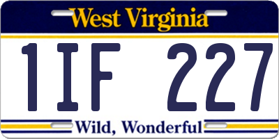 WV license plate 1IF227