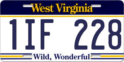 WV license plate 1IF228