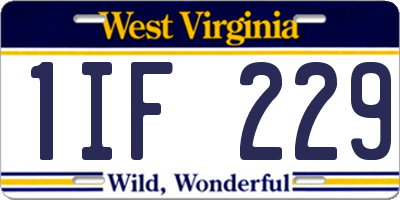 WV license plate 1IF229