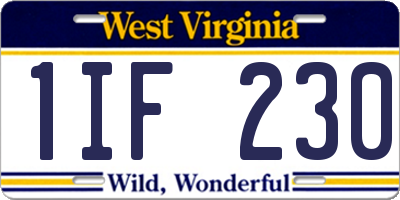 WV license plate 1IF230
