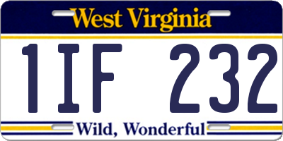 WV license plate 1IF232