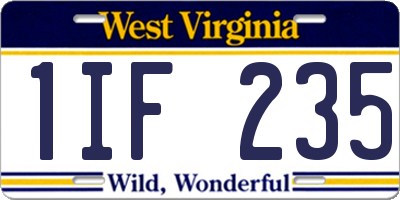 WV license plate 1IF235