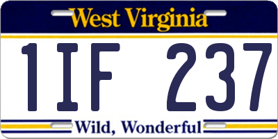 WV license plate 1IF237