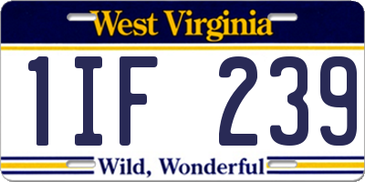WV license plate 1IF239