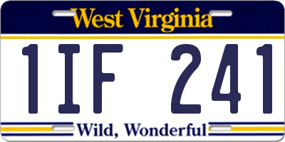 WV license plate 1IF241