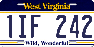 WV license plate 1IF242
