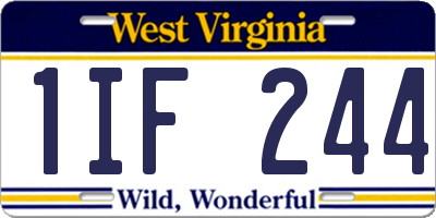 WV license plate 1IF244