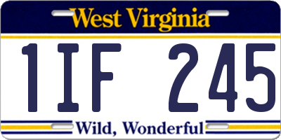 WV license plate 1IF245