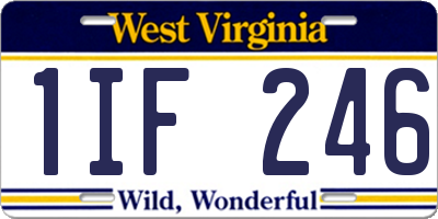 WV license plate 1IF246