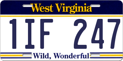 WV license plate 1IF247
