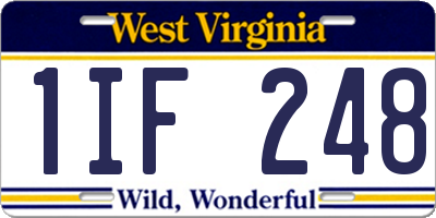 WV license plate 1IF248