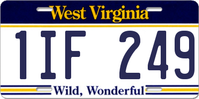 WV license plate 1IF249