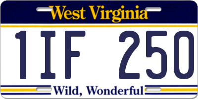 WV license plate 1IF250