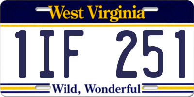 WV license plate 1IF251
