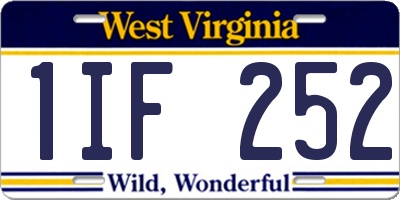 WV license plate 1IF252