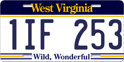 WV license plate 1IF253