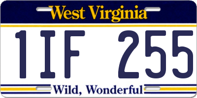 WV license plate 1IF255