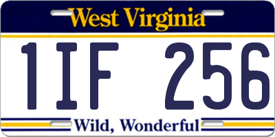 WV license plate 1IF256
