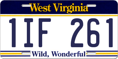 WV license plate 1IF261
