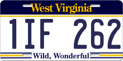 WV license plate 1IF262