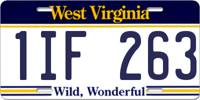 WV license plate 1IF263