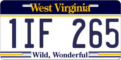 WV license plate 1IF265