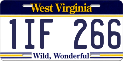 WV license plate 1IF266