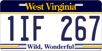 WV license plate 1IF267