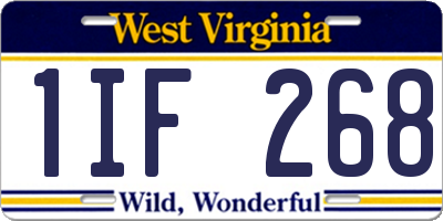 WV license plate 1IF268