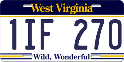 WV license plate 1IF270