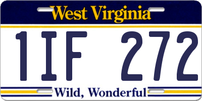 WV license plate 1IF272