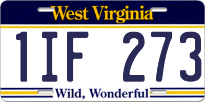 WV license plate 1IF273