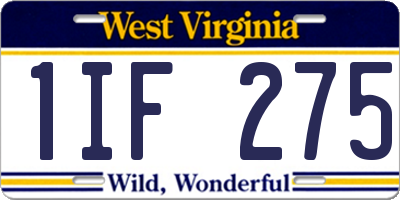 WV license plate 1IF275