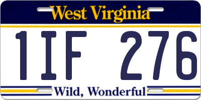 WV license plate 1IF276