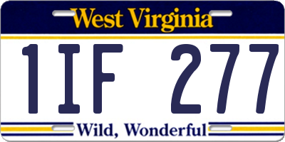 WV license plate 1IF277